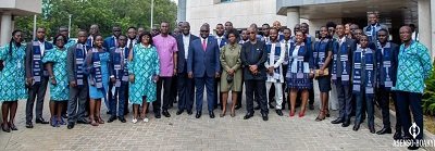 • Mr Francis Asenso-Boakye (middle) with participants after the event