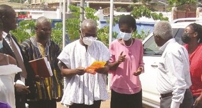 • Mr Amegayibor (fourth from right) with other participants after the event