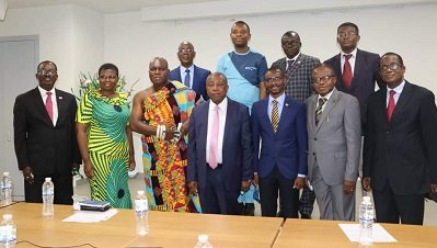 Mr Kwaku Agyeman-Manu (middle) with the board member