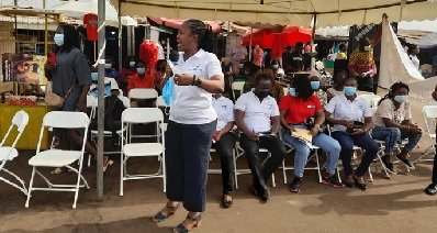 Mrs. Akua Amponsaa Owusu addressing the gathering.