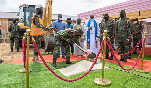 Major General Oppong-Peprah breaking ground for work to commence