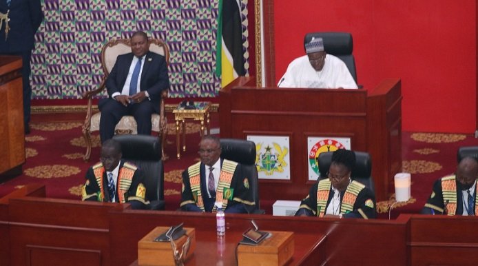 • President Filipe Jacinto Nyusi (seated by Mr Bagbin (top right)