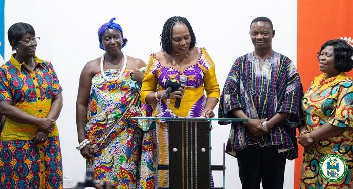 Ms Sackey (third from left) addressing the gathering