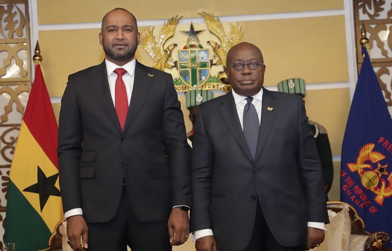 President Akufo-Addo (right) with Mr Khamees Barkah Abraheem Hassan, Libya Ambassador to Ghana