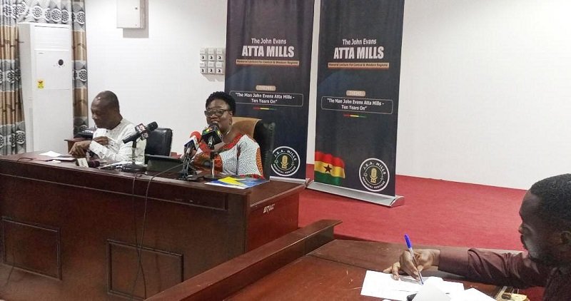 • Prof. Edu-Buandoh (right) addressing the media. With her is Prof. George K. T. Oduro