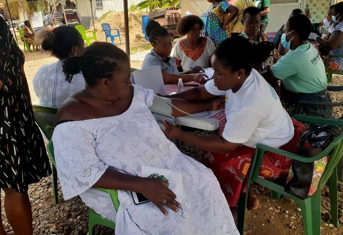 Residents being screened during the exercise