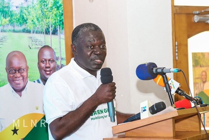 Mr Owusu-Bio speaking at the press conference in Accra yesterday