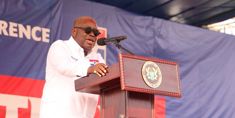 President Akufo-Addo (inset) addressing delegates at the programme Photo Ebo Gorman