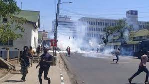 • Police sprayed tear gas to disperse protesters in Malawi