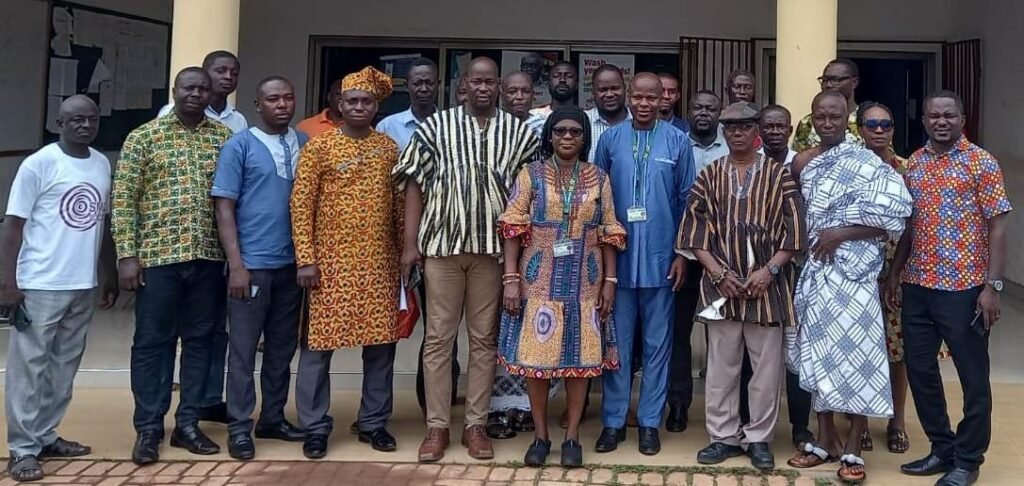 • Mr Gyimah (fifth from left) and Dr Owusu-Addo (fourth from right) and other officers