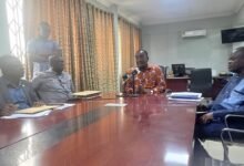 • Dr Owusu Afriyie Akoto addressing the meeting