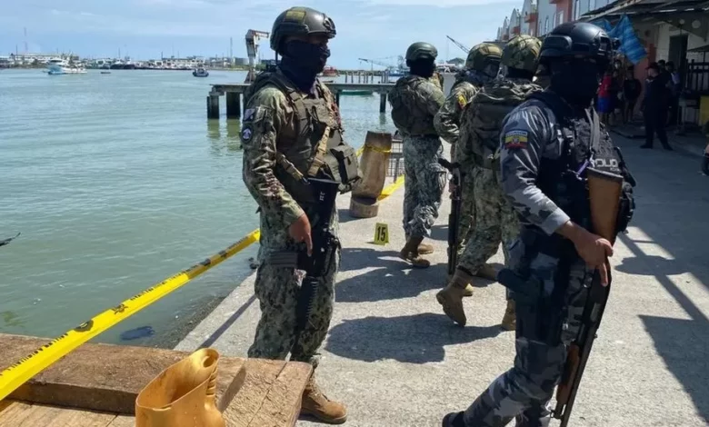 Soldiers and police have been deployed to the port to search for the gunmen