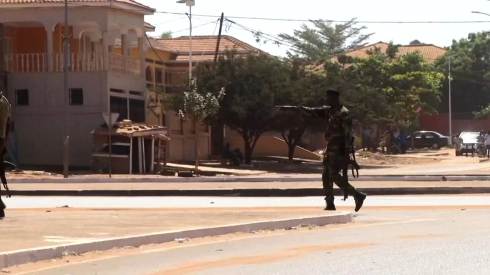 Soldiers could be seen patrolling the government palace area