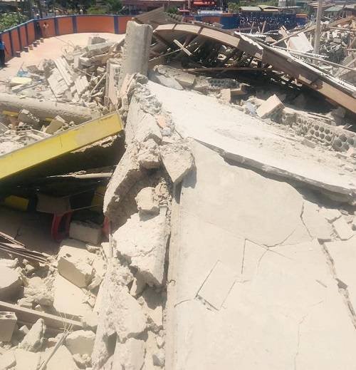 The collasped church buidling