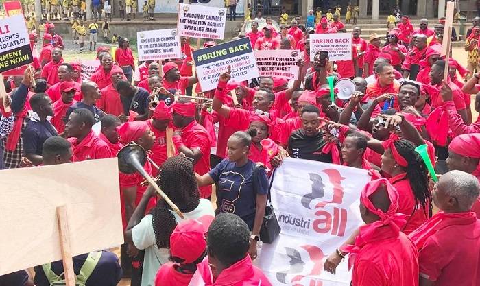 Unfair dismissal of union leaders: Workers demo against Asogli Power …demand reinstatement of 3 sacked workers