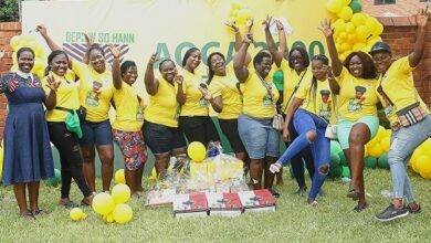 Members of the E Class with their winners products after the contest