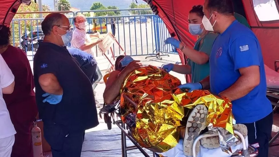 • Survivors have been taken to the town of Kalamata for treatment