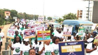 Officials of NACOC during the walk
