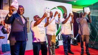 Picture: Mr Amstrong (second right) with other dignitaries displaying the product