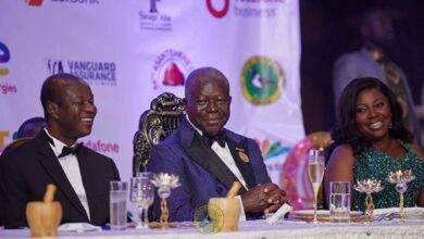 Otumfuor Osei Tutu II (middle) with Mrs Obo-Nai at the dinner