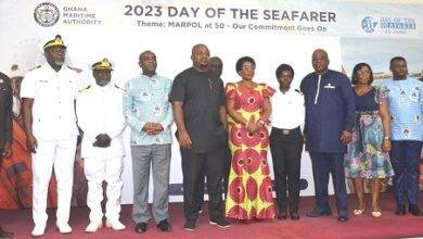 Ms. Mabel Sagoe (sixth from right)and Mr Thomas Kofi Alonsi(fourth from right) with other dignitaries after the ceremony. Photo. Vincent Dzatse