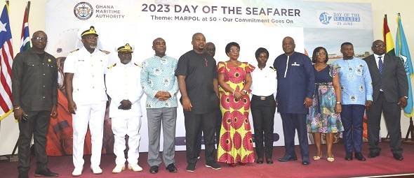 Ms. Mabel Sagoe (sixth from right)and Mr Thomas Kofi Alonsi(fourth from right) with other dignitaries after the ceremony. Photo. Vincent Dzatse