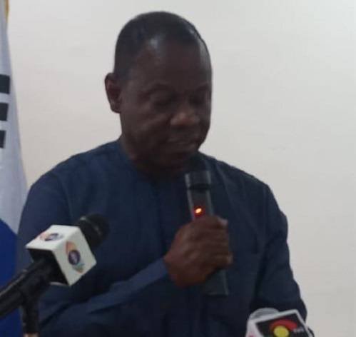 • Dr Patrick Kuma-Aboagye (inset) speaking at the programme