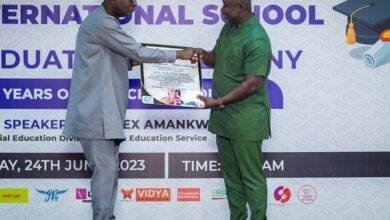• Mr Addai (right) receiving the award on behalf of late Breanna