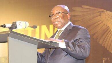 • Mr Jude Kofi Arthur (inset) addressing the stakeholders at the Annual General Meeting