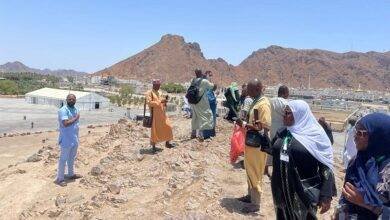 Some of the pilgrims on Mount Uhud