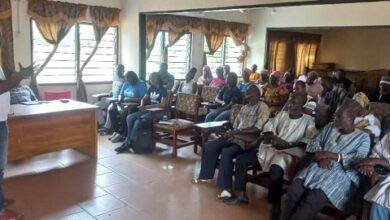 Dr Ongoh speaking to some of the beneficiaries during the sensitisation exercise