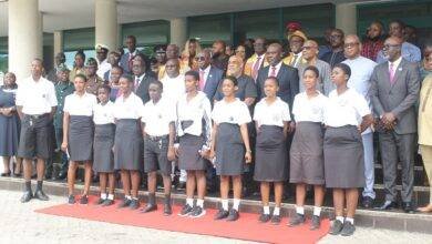 • Mr Amborse Dery (arrowed) with dignitaries at the programme Photo: Anita Nyarko-Yirenkyi