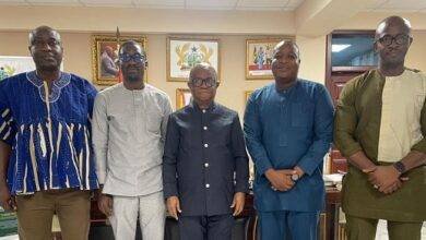 Dr Letsa (middle) with the delegation