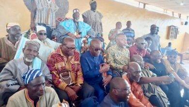 Ndan Ya-Na Mahama Abukari with Mr Kan Dapaah (arrowed) with the delegation in the meeting