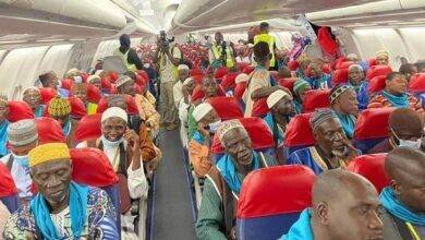 Muslims onboard a plight to Hajj