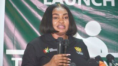 Madam Abigail Swad Laryea performing the launching ceremony. Photo. Vincent Dzatse