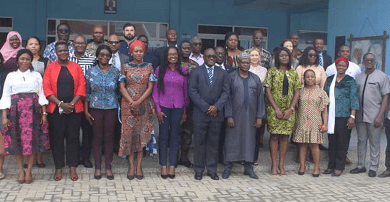 • Air Commodore George Arko-Dadzi (middle) with Dr Emma Birikorang (sixth from left) and other dignitaries at the programme Photo: Victor A. Buxton