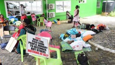 • Some members of the NAFSA picketing at the premises of the National Food Buffer Company