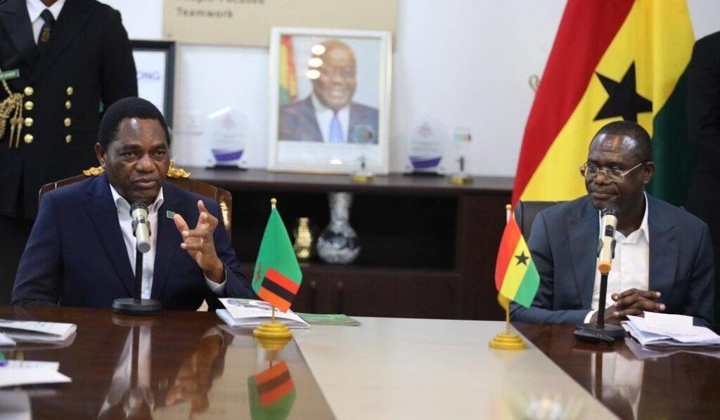 President Hakainde Hichilema and Dr Joseph Siaw Agyepong at the meeting