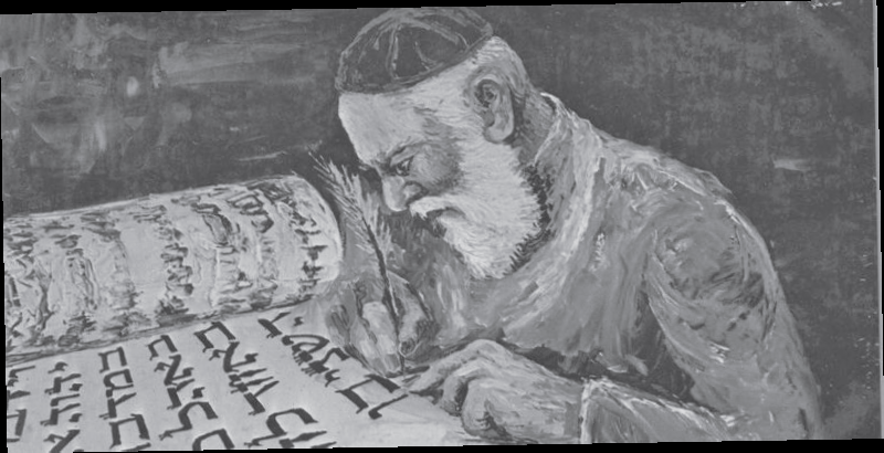 The scribe exists in the flesh, here on earth, outside the pages of the Holy Book