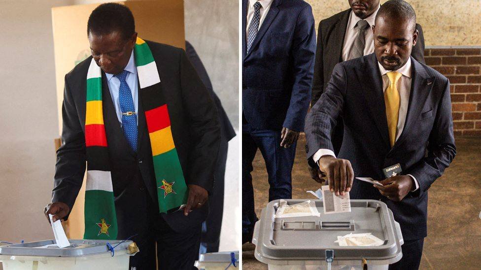 • This is the second time President Emmerson Mnangagwa (L) and Mr Chamisa (R) have faced each other in a presidential race