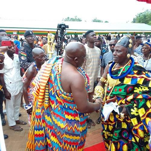 • Mr Acheampong and Nene Korabo IV exchanging pleasantries after the ceremony