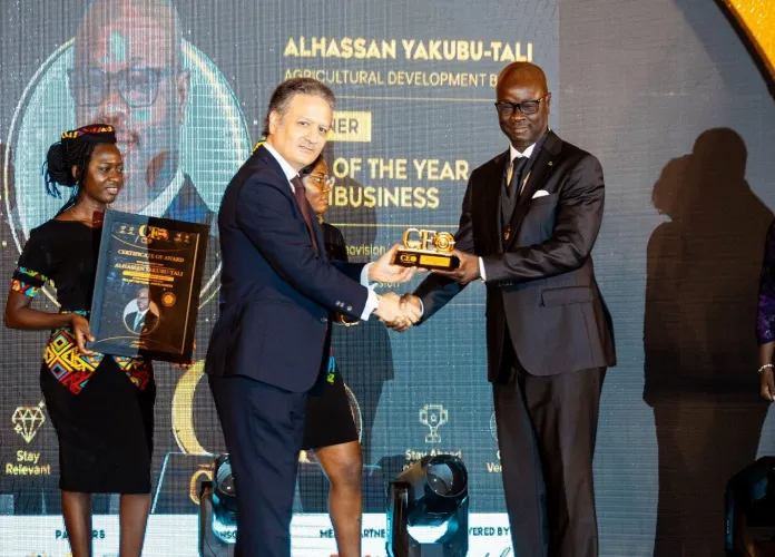 Mr Yakubu-Tali (right) receiving his award