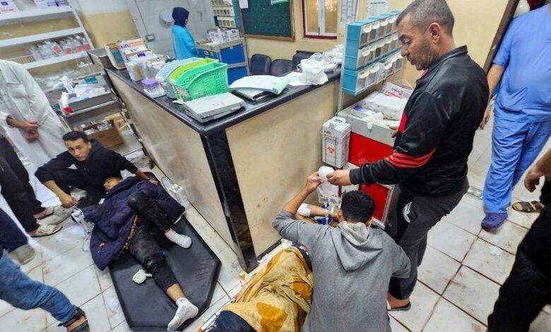 • This photo from last Thursday showed wounded Palestinians being treated on the floor of the Indonesian Hospital