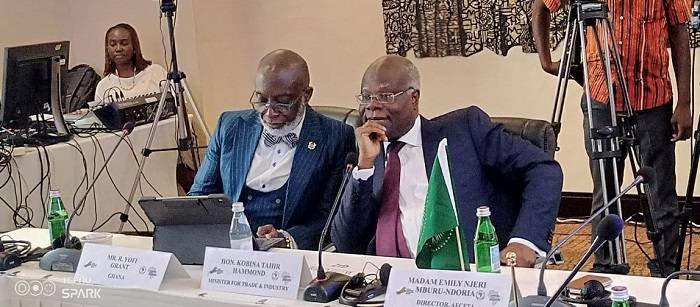 • Mr K.T Hammond (right) with Mr Yoofi Grant at the programme