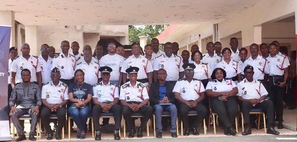 Mr Julius A. Kuunuor (seated middle) with other dignitaries after the programme Photo Nii Otoe Bruce-Tagoe