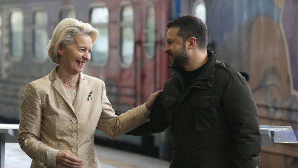 • European Commission chief, Ursula von der Leyen, visited Ukraine's President, Zelensky, in Kyiv last week