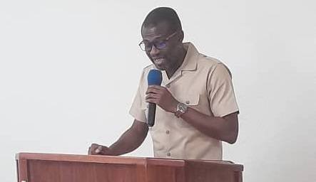 Mr Mark Okraku-Mantey (inset) speaking at the event