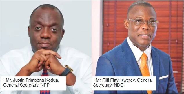 • Mr Fiifi Fiavi Kwetey, General Secretary, NDC • Mr Justin Frimpong Kodua, General Secretary, NPP