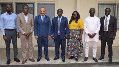 Mr Martin Adu-Owusu(middle) and Abdulfatah K. Alsattari(third from letf) with other management members. Photo Godwin Ofosu-Acheampong